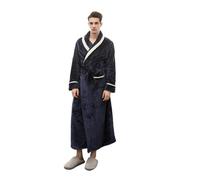 Bata De Invierno Para Hombres Bata de baño for hombre de otoño e invierno, albornoz largo de franela gruesa y cálida, batas cómodas for hombre, Kimono, ropa de dormir, bata for el hogar(Blue,3XL (80-1