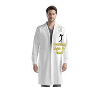 Bata de laboratorio bordada personalizada Bata de laboratorio blanca personalizada para hombres y mujeres - Agregue su nombre o texto - 3 bolsillos y manga larga