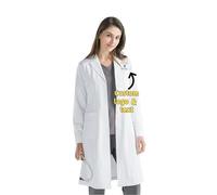 Bata de laboratorio bordada personalizada Bata de laboratorio blanca personalizada para hombres y mujeres - Agregue su nombre o texto - 3 bolsillos y manga larga