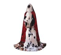 Bata de mago con capucha con estampado de cachorro dálmata, capa de Halloween, medieval, renacentista, cosplay, fiesta de Navidad