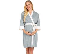 Bata de mañana para el embarazo: bata de baño para embarazadas - bata de baño suave para lactancia/camisón para embarazadas con cinturón/camisón para dormir/camisón de lactancia/maternidad/camisón