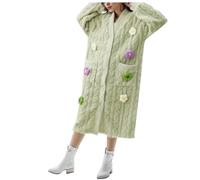 Bata de mujer para mujer, conjunto de ropa de invierno para mujer, de terciopelo coral, se puede llevar como abrigo de invierno, verde, M