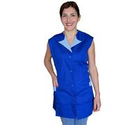 Bata de trabajo para mujer, sisa, casaca para obrera, maestra, empresas limpieza, delantal para frutería,gastronomía, turquesa, XXL
