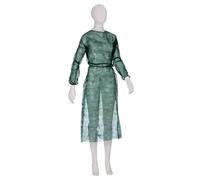 Bata desechable de PP para visitantes, talla L, XL, color verde, fieltro, Med-Comfort: bata desechable para atar, con puños para un ajuste seguro en el brazo.