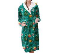 Bata extra cálida para mujer, bata de baño para mujer, con capucha, manga larga, para el hogar, ropa de dormir de invierno, ropa de casa, ropa de hogar, traje casual cálido y esponjoso, ropa de