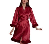 Bata Invierno Mujer Bata Casa Mujer Coralina Cremallera Xxxxxl Albornoz Microfibra Calentita Invierno Polar Sin Capucha Roja Batas De Casa Cremallera Corta Franela De Polar Batas Con Algodon Talla