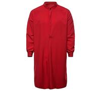 Bata kaftán Thobe Jubba bordada para hombre, ropa islámica holgada con cuello en V y manga corta, vestido largo árabe musulmán tradicional, ideal para oración, ramadán, festival Eid, ocasiones