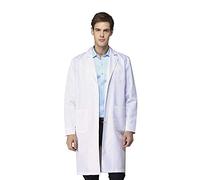 Bata Laboratorio Hombre Mujer Blanca Bata Medico Algodón Poliéster Bata Blanca Manga Larga Bata Laboratorio Disfraz Doctora para Estudiantes Escuela Laboratorio de Ciencia Enfermera Cosplay