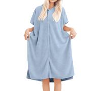 Bata Mujer Invierno Bata De Casa Mujer Invierno Polar Cremallera 5Xl Algodon Dressing Gown Women Albornoz Toalla Caliente Batas De Casa Cremallera Albornoz Microfibra Polar Sin Capucha Ducha Roupao