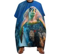 Bata para Barberías Tortugas marinas gigantes del océano, Unisex Vestido de Salon Ligera Capa de Peluqueria para Mujeres Peluquero 140X168cm