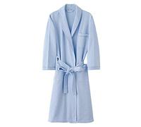 Bata Simple Lisa Primavera Otoño Bata De Baño De Algodón Para Hombres Mujeres Spa Hotel Ropa De Hogar Albornoz,Cielo Azul,L