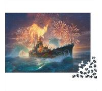 Bataille navale | Pour Adultes |Style Art fantastique| 70x50cm/1000pcs Puzzles Jeux Éducatifs Puzzles De Décoration Intérieure
