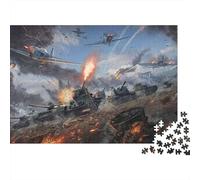 Batalla Aérea Puzzle de 1000 Piezas Papel para Adultos Escena de Guerra Juego de Puzzle 1000 Piezas Relajación Decoración Hogar 38x26cm/1000pcs