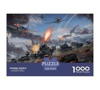Batalla Aérea Segunda Guerra Puzzle de 1000 Piezas Papel para Adultos Avión Juego de Puzzle 1000 Piezas Familiar Relajante 70x50cm/1000pcs