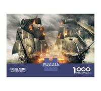 Batalla de Barcos Piratas 1000 Piezas Paquete De Puzzle Puzzle Cartón Extra Grueso - Favorito De Coleccionistas, Relajación, Regalo Genial para Viajes O Fiestas 52x38cm/1000pcs