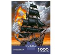 Batalla de Barcos Piratas 1000 Piezas Set De Puzzle Puzzle para Adultos, Cartón Reciclado - Reto Educativo Chulo, Juego En Casa, Genial Idea De Regalo para Fans 38x26cm/1000pcs
