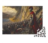 Batalla de Las Termópilas Puzzle 1000 Piezas Art Collection Rompecabezas Puzzle El Rey Leónidas liderando a los 300 gladiadores Entretenimiento Creativo Diversión Pasatiempo 1000pcs (75x50cm)