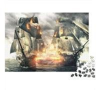 Batalla del Barco Pirata_1 Puzzle 1000 Piezas para Parejas Detalles Nítidos Reducción De Estrés Más Vendido Sin Polvo Papel Grueso 38x26cm/1000pcs