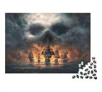 Batalla del Barco Pirata_3 Puzzle 1000 Piezas para Adultos Difícil Puzzle Difícil Más Vendido Entrenamiento Mental Cartón Grueso 52x38cm/1000pcs