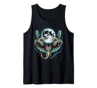 Batalla épica del dragón bajo la Luna Llena Arte de fantasía Camiseta sin Mangas