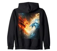 Batalla Épica Entre Fuego Y Hielo Sudadera con Capucha