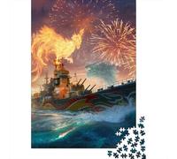 Batalla Naval Puzle De 1000piezas Estilo Arte fantasía Antideslizante para Niños Y Adultos Fácil De Armar Ocio En Casa Piezas Únicas 52x38cm/1000pcs