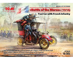 Batalla Of Marga (1914 ), Taxi Coche Con French Infantry 1 :3 5 Plástico Modelo