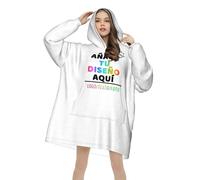 Batamanta Hombre Personalizada con Foto, Sudadera Manta Personalizado con Imagen Texto Nombre, Bata Manta Mujer Invierno Regalo Personalizado Navidad Cumpleaños Halloween para Adultos, Adolescentes