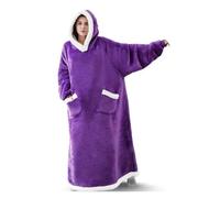 Batamanta Manta súper Larga de Franela con Mangas, Sudadera con Capucha de Invierno, Jersey for Mujer y Hombre, Manta de TV Gigante de Lana de Gran tamaño(CQY-1,Clothes Length 150CM)