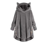 Batamanta Mujer Invierno Largo, Sudadera Manta Cómoda de Peluche, Bata Polar para Sofá, Batas de Casa, Hoodie Blanket