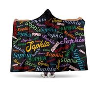Batamanta Mujer Personalizada Manta con Capucha Imprime Cualquiera de Tus diseños, Nombre, Textos Sudaderas Personalizado Hombre Invierno Manta Tallas Grandes 3 tamaños Regalo Personalizable