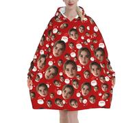 Batamanta Mujer Personalizada Papá Noel Manta Con Capucha Imprime cualquier Foto del rostro de diseño Sudaderas Personalizado hoodie hombre invierno bata manta tallas grandes regalos originales