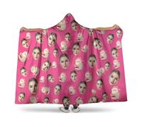 Batamanta Personalizada Sudadera Manta Mujer y Hombre Manta Grande Hoodie Sudaderas con Foto del Rostro Batas de casa Invierno Tallas Grandes Regalos Personalizados