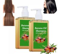 Batana Oil Shampoo,Shampoo De Batana Para La Caida Del Cabello,Batana Shampoo for All Hair Types,Nourishes Scalp (2 Pcs)
