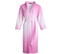 Batas de Casa Mujer - Bata de Tejido Elegante Suave Y con Degradado de Color Ropa de Dormir Transpirable de Rápida Absorción para Una Comodidad Acogedora (XXXL)