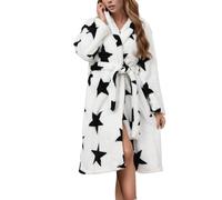 Batas De Casa Mujer Invierno Bata Casa Mujer Bata De Estar Por Invierno Xxxl Botones Albornoz Baño Albornoz Toalla Dressing Gown Women Polar Robe Calentita Con Capucha Polar Corta Talla Grande Estar
