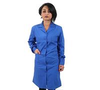 Batas de trabajo para mujer, manga larga, empresas de limpieza, trabajadora, doméstica, camarera en los pisos Colf, azul royal, XL