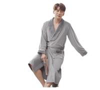 Batas para Hombre | Bata de Lujo Supersuave para Hombre, cálida y acogedora, de Forro Polar, Azul Marino-XXL (Plata, Talla Grande)