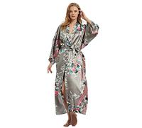 Batas tipo kimono para damas, batas florales tipo kimono, bata estampada tipo cárdigan para mujeres, boda, fiesta de convivencia, pijamas, One Size Plus Tall