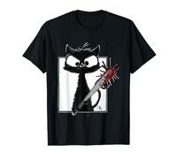 Bate de béisbol con diseño de gato negro Camiseta