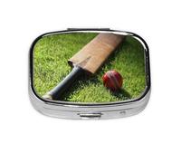 Bate de críquet y pelota, pastillero de 2 compartimentos, organizador portátil