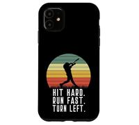 Bateador de béisbol Homerun Hit Hard Run Fast Turn Left Vintage Carcasa para iPhone 11