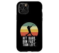 Bateador de béisbol Homerun Hit Hard Run Fast Turn Left Vintage Carcasa para iPhone 11 Pro