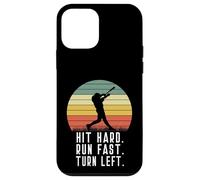 Bateador de béisbol Homerun Hit Hard Run Fast Turn Left Vintage Carcasa para iPhone 12 mini