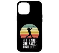 Bateador de béisbol Homerun Hit Hard Run Fast Turn Left Vintage Carcasa para iPhone 12 Pro Max