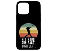 Bateador de béisbol Homerun Hit Hard Run Fast Turn Left Vintage Carcasa para iPhone 13 Pro Max