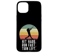 Bateador de béisbol Homerun Hit Hard Run Fast Turn Left Vintage Carcasa para iPhone 15 Plus