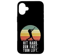 Bateador de béisbol Homerun Hit Hard Run Fast Turn Left Vintage Carcasa para iPhone 16 Plus