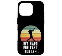 Bateador de béisbol Homerun Hit Hard Run Fast Turn Left Vintage Carcasa para iPhone 16 Pro