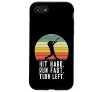 Bateador de béisbol Homerun Hit Hard Run Fast Turn Left Vintage Carcasa para iPhone SE (2020) / 7 / 8